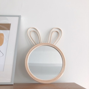 라탄 토끼 거울 아이방 꾸미기 인테리어 거울 라탄 감성소품