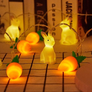 바이에스컴퍼니 크리스마스 당근 토끼 줄전구 LED 조명 캠핑 차박 파티조명