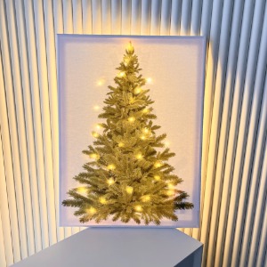 바이에스컴퍼니 크리스마스 캔버스 트리 LED 포스터 가랜드 그림 장식