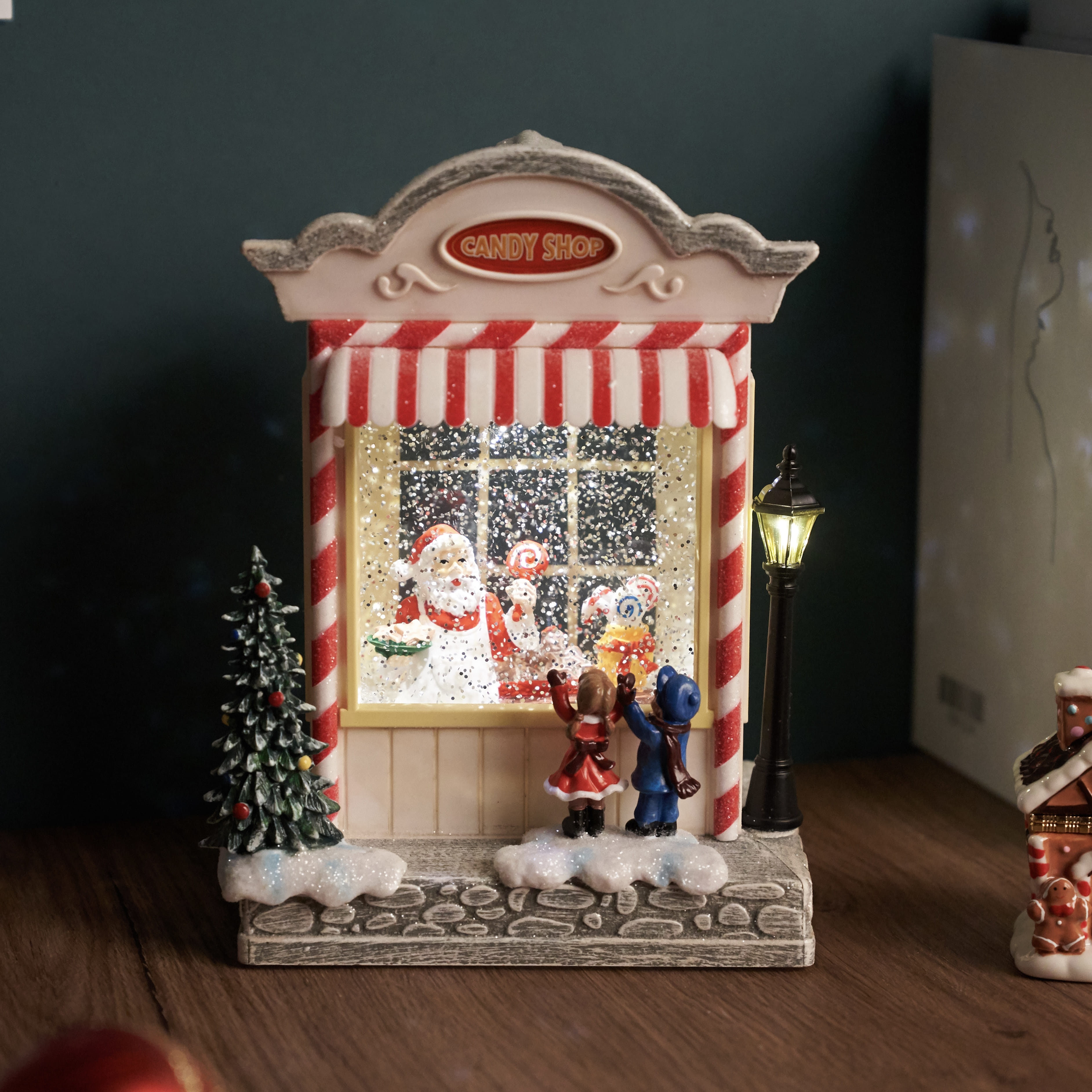 크리스마스 산타 캔디샵 오르골 워터볼 LED 조명 인테리어소품 선물